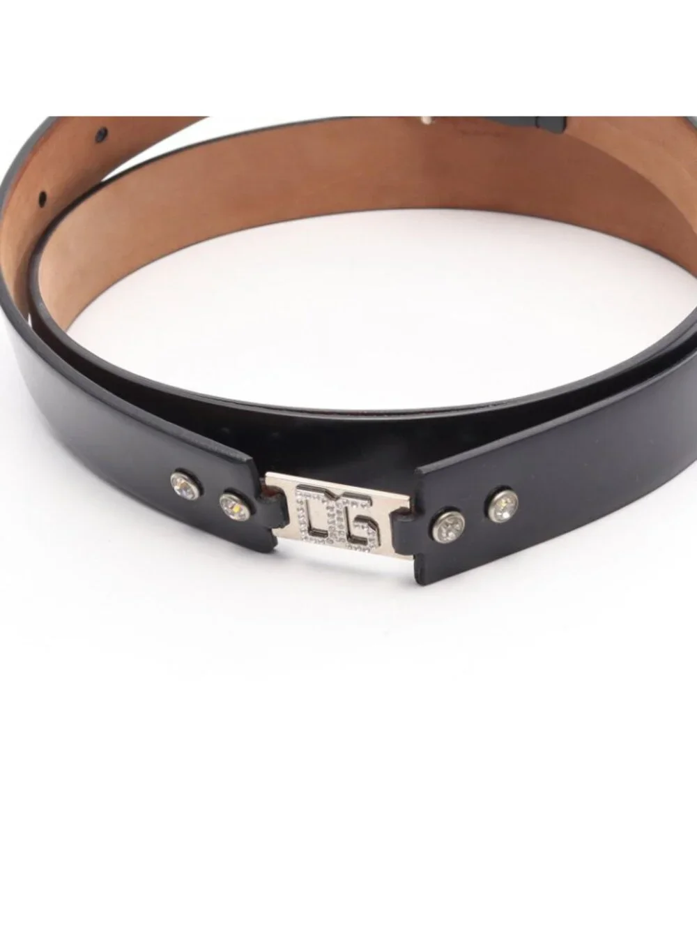 Dolce & Gabbana Belt DG Logo Silver Leather
